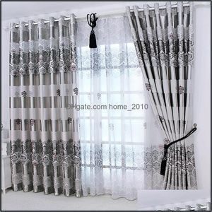 Window Treatments Textiles 1Pc Curtains Windows Drapes European Modern Elegant Noble Printing Shade Curtain For Living Room Bedroom