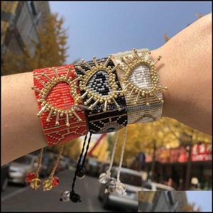 Link, Chain Bracelets Jewelry Zhongvi Classic Miyuki Heart Women Fashion Luxury Bracelet Love 3D Pseras Mujer Moda Couples Gift 210619 Drop