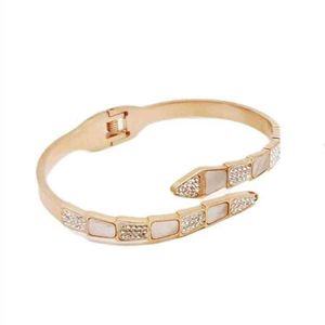 Bangl jóias mulheres banhado a ouro Sollls Snake Snake Cuff Bangle Pulseira