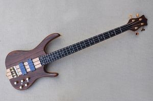 Doğal Ahşap Vücut 4 Strings Elektrik Bas Gitar Gülağacı Klavye, Altın Donanım, Boyun Vücudu ile, Özelleştirilmiş Hizmet Sağlayın