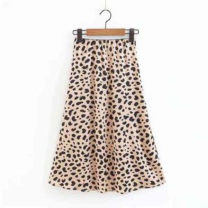 Yaz Kawaii BOHO Bodycon Leopar Baskı Yüksek Bel Etekler Bayan Midi Etek Punk Streetwear Kore Tarzı 210607