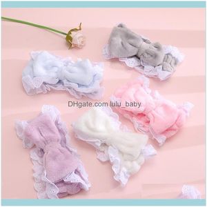 Hair Jewelry Jewelryhair Clips & Barrettes Casual Lace Coral Fleece Makeup Headband Girls Sweet Solid Color Bow Bands Female Wash Face Hoop
