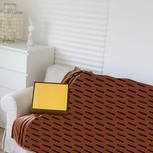 Home Air Conditioning Blanket Office Sleep Shawls for Women Men Letter Jacquard Flannel Throw Blanket