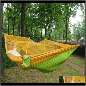 Och Shelters Nylon 4Color Swing Bed Hängande Camping Tält Tält Hängmatta Sturdy Myggnät Soffa Travel Slitstarkt Praktiskt Utomhus1 A1 SCMPC