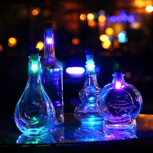 LED Fairy光沢のあるボトルコルクキャップライトUSB充電式コルクストッパーキャップランプ創造的なロマンチックなホームバー装飾雰囲気ライトY0720
