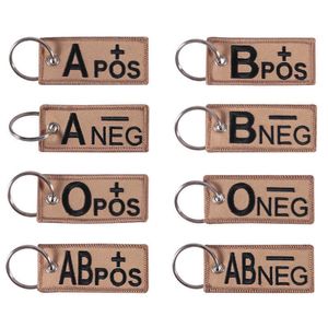 Tipo de Sangue Keychain A + B + AB + O + Positiva POS A- B- Negativo KeyTag Tático Militar Emergency Moda Chaveiro G1019