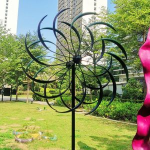 Wholesale colorful wind spinners for sale - Group buy Iron Windmill Colorful Willow Leaves Dual Direction Wind Spinner Chime hanging Garden Fashionable Ornament Decorations