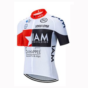 Cykling Jersey Pro Team Iam Mens Sommar Snabb Torka Sport Uniform Mountain Bike T Shirts Väg Cykel Toppar Racing Kläder Utomhus Sportkläder Y21042302
