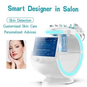 7 in 1 Smart Blue Ice Ultrasuoni Cura della pelle Microdermoabrasione Analizzatore della pelle Macchina Trattamento con ossigeno Aqua Peel Rimozione di punti neri Dispositivi idrofacciali