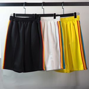 Mens Shorts Fashion Male Gyms Fitness Workout Beach Stylist Summer Men Straight Pants color The side stripe Short Knee