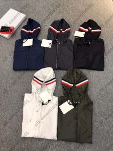 Spring Jackets venda por atacado-Franch Luxury Brand Windbreaker masculino Jaqueta com capuz