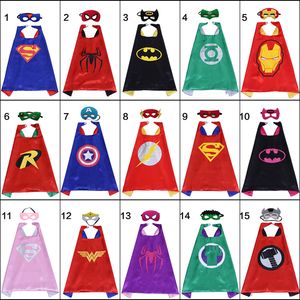 Cabo cetim cosplay e máscara para crianças meninos meninas 70 * 70 cm duplo camada de halloween trajes de Natal cartoon para festa de aniversário vestido extravagante