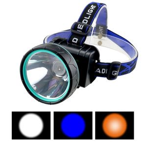 Illuminazione Lampada frontale a LED antipioggia ultra luminosa 35W Lampada frontale a risparmio energetico Torcia bianca Luce blu Caccia alla pesca impermeabile