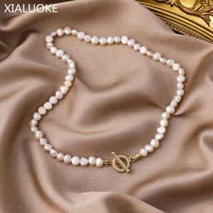 XIALUOKE Barocco Perle D'acqua Dolce Collana Per Le Donne Retro Trendy Irregolare In Rilievo Corto Girocolli Collane Gioielli Da Sposa 2021