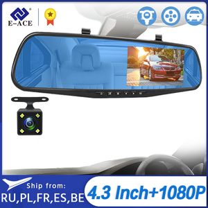 E-ACE Araba DVR Ayna FHD 1080P Dash 4.3 inç DVRS Desteği Dikiz Kamera Video Kaydedici Kamera Oto Kayıt Şirketi Dashcam