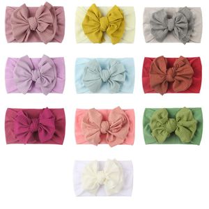 Wholesale blue turban for sale - Group buy Hair Accessories Girls Baby Toddler Turban Solid Headband Band Bow Headwear Blue Gray Pink Red