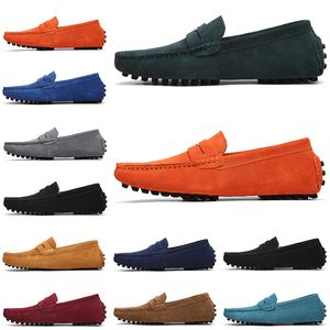 2022 Löpskor Jogging Casual New Selling Black Pink Blue Grey Orange Greens Brown Mens Slip On LazyLeather Peas