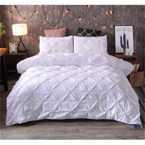 Luxury Black Duvet Cover Pinch Pleat Brief Bedding Set Queen King Size 3pcs Bed Linen set Comforter Cover Set With Pillowcase45 T200110