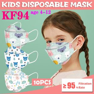 KF94  for Kid Designer Cute Print Face mask Dustproof Protection willow-shaped Filter Respirator FFP2 CE Certification 10pcs pack DHL ship in 12hours