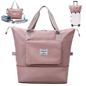 Duffel Bags Large Capacity Folding Travel Waterproof Luggage Tote Handbag Duffle Bag Gym Yoga Storage Shoulder For Women MenDuffel