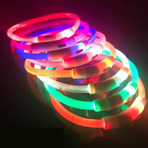 Hundehalsbänder, Leinen, USB-Ladehalsband, LED-Nacht, blinkend, leuchtend, für Hunde, Katzen, Unfallschutz, verstellbar, Teddy, Golden Retriever