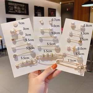 Pins, broscher Cindy Xiang Sommar Stor Pearl Rhinestone Lapel Pin Fast Klänning Rita Back Brosch Pins Clip Sweater Spänne Smycken