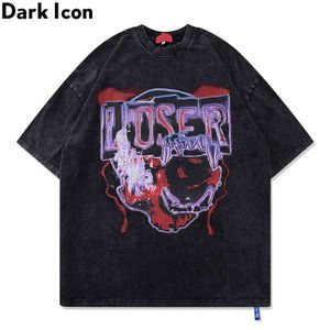 Washing Cotton Hip Hop T-shirt Summer Crew Neck Hipster Tshirts for Man Streetwear Male Top 210603