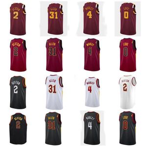 Koszulki do koszykówki Jarrett Allen Jersey Kevin Love # 0 Evan Mobley # 4 Collin Sexton # 2 2021-22 Miasto Jersey Men Youth S-XXL