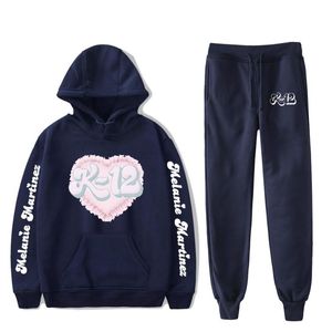 Herrspårmallar Melanie Martinez Fashion Sweatshirts Tvåverk Set Tracksuit Long Sleeve Hoodies Jogger Pant Women/Girls Streetwearpan