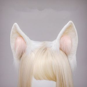 Kawaii kvinnor tjejer halloween simulering kanin öron huvudband cosplay anime plysch räv djur öra kc lolita hår tillbehör
