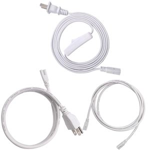 T5 T8 -nätkabel med switch, LED -rörets förlängningssladd (100pack)