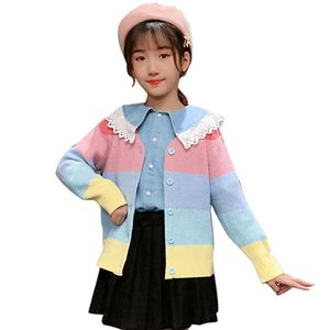 소녀 코트 패치 봄 가을 어린이의 캐주얼 스타일 겨울 어린이 옷 6 8 10 12 14 210528