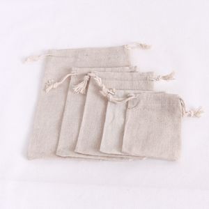 100pcs Natural Color Cotton Bags Small Party Favors Linen Drawstring Gift Bag Muslin Pouch Bracelet Jewe jllqBj warmslove OK V2