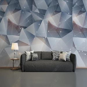 壁紙3 dステレオ壁紙トライアングルモダモリ幾何学的カスタム壁画家装飾壁紙寝室の自己接着性Papel Tapiz