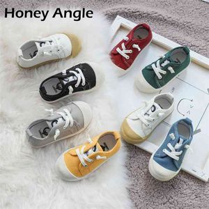 Honey Angle Estate Casual Bambini Scarpe di tela per ragazze Ragazzi Cotone antiscivolo Bambini Sneakers Bambino Calzature per bambini Scarpe casual 210329