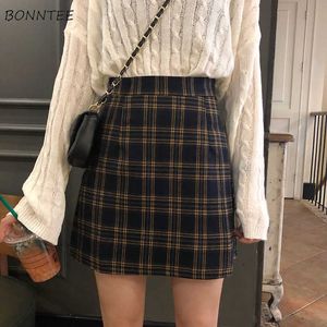 Skirts Women Retro Plaid Summer Mini Skirt A-line Ulzzang High Waist Students New Arrival Fashion Girls Female Stylish Fit 2XL Y0824