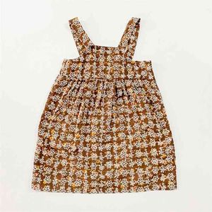 Летние девочки платье вышитый цветочный узор подвесной девушки одежда детские дети 210528