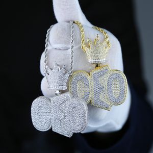 Novos estilos CEO da carta Pingente Colar Para Homens Top Quality Micro Pave 5A CZ CEO Coleção Coleção Hip Hop Rock Punk Jóias