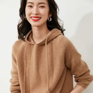 Höst och vinter förtjockad hooded Women's Casual Hooded Sweater Korean Loose Sweater Jacket Mode