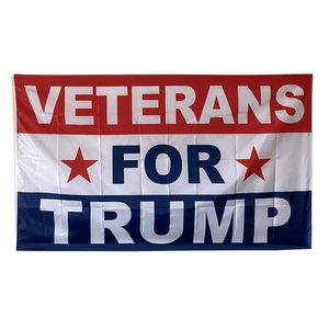 Veterans for Trump-Flagge, 150 x 90 cm, 100 % Polyester, 100D, UV-beständig, für den Innen- und Außenbereich, Digitaldruck, mit 2 Messingösen