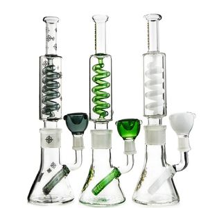 Kondenser Bobin Nargile Düz Tipi Stil Dağlık Downstem Beher Bong Su Borusu Cam Kase ve Sabitleme Klip No. 29 Yağ DAB Rigs 14.5mm Erkek Ortak Ill01-03