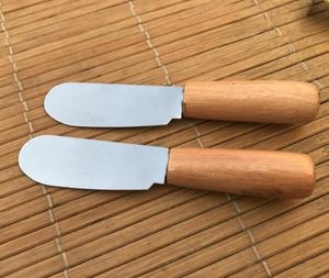 Faca de manteiga de aço inoxidável da faca de queijo com ferramentas de madeira do punho # 326