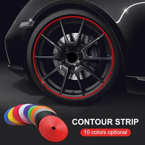 8M/Roll Cars Wheel Rims Protector Decor Strip Rubber Moulding Rimblades Car Vehicle Rim Sticker Color Tire Guard Line Styling
