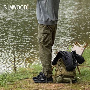 Simwood 2021 Höst Nya lösa avsmalnande lastbyxor Militärbyxor Taktisk vandring Ankellängd Arbeta Safari Style Outdoor Pants H1223