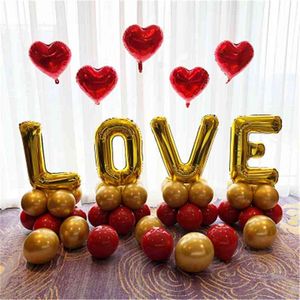 55st / set Love Letter Balloon Alla hjärtans dag Födelsedagsförslag Bekännelse Bröllopsdekoration Party Supplies 210626