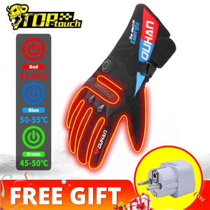 Duhan Motorcycle Inverno Água Água Aquecida Guantes Moto Touch Touch Screen Bateria Automada Motorbike Racing Luvas