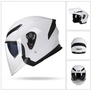 Motosiklet Kaskları 3/4 Yarım Yüz ABS Kask Çift Lens Motosiklet Çift Visolar Moto Casque Kadınlar / Erkekler