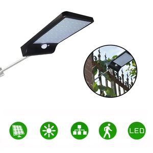 36led Garden Solar Powered Wall Light Vattentät PIR Motion Sensor Walkway Outdoor Lamp - Vit