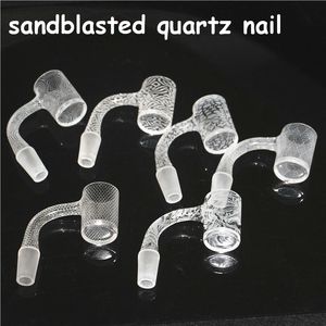 Toptan Sandblast Kuvars Banger Sigara Tırnak Tam Kaynak Ile 2mm Kalın Duvarlar 4mm Alt Domeless Çivi Cam Su Borusu Bong Nargile Dab Rig