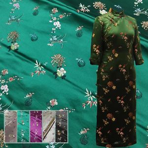 Çinli Brokar Kumaşlar toptan satış-Çin İpek Brocade Kumaş Dobby Cheongsam Tang Takım Kostüm Gelinlik Ceket Yastık Kapak Çantası Meilan Bambu Krizantem